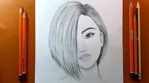 Come disegnare il naso ( lez.n.32 corso di disegno) modo facile! Disegni Facili Una Ragazza Con Bei Capelli Schizzo A Matita Passo Dopo Passo Youtube