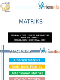 Contoh rank matriks matrix rank the rank of a matrix is simply the number of independent row vectors in that matrix. Matriks Pdf