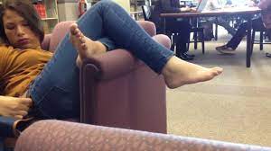 Lucky voyeur gets to film a sexy babes delicious feet at the library -  Feet9