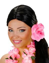 Fleur rose avec élastique pour cheveux