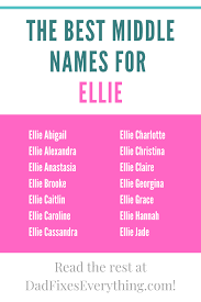 The 45 Best Middle Names For Ellie Dad Fixes Everything Cool Middle Names Middle Names For Ava Middle Names For Girls