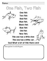 One Fish Two Fish Poem One Fish One Fish Two Fish Red Fish Blue Fish
