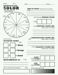 Elements Of Art Color Elements Of Art Color Art Worksheets Art Lesson Plans