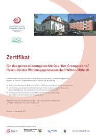 Wohnungsunternehmen in der stadt angermünde. Wohnungsgenossenschaft Witten Mitte Ausgezeichnet Mit Zertifikat Generationengerechtes Wohnen Im Quartier Wohnungsgenossenschaft Witten Mitte Eg