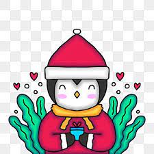 Cute Penguin Holding A Little Gift Box Doodle Illustration For Christmas Penguin Winter Cartoon Png And Vector With Transparent Background For Free Download Doodle Illustration Cartoons Png Baby Sketch