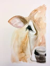 Jersey Cow Kirsten Dill Watercolor Etsy Sonoranwatercolors Cow Art Art Watercolor Pencil Art