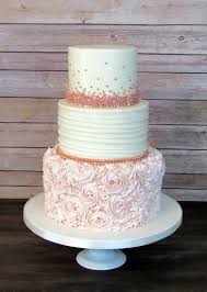 Rose Gold Pearl And Blush Pink Buttercream Rosette Wedding Cake Rosette Cake Wedding Wedding Cake Roses Rose Gold Cake