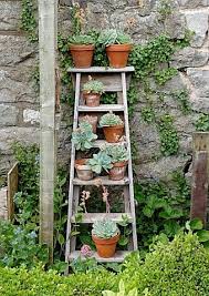 Ladder Flower Pots Garden Ladder Vertical Garden Diy Garden Projects