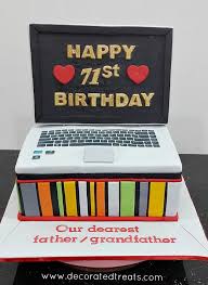 Laptop cake delivered anywhere in the london area. Laptop Cake For 71st Birthday A Decorating Tutorial Decorated Treats