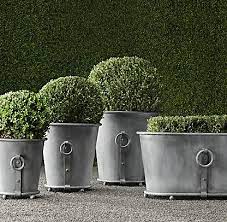 Estate Zinc Ring Round Planters Restoration Hardware Planters Zinc Planters Outdoor Planters