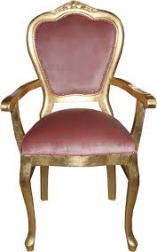 Casa Padrino Barock Luxus Esszimmer Stuhl Mit Armlehnen Rosagold Limited Edition
