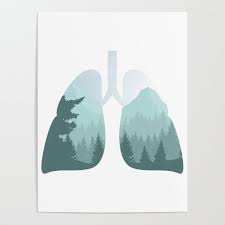 Inhale Nature Clean Air Lung Breathing Poster By Anziehend 18 X 24 Awareness Poster Clean Air Art Prints