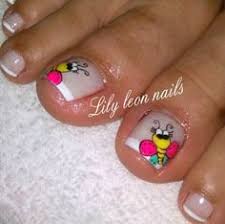 Diseño de uñas para pies girasol y francés ¡muy fácil! Pie Unas Decoradas Con Munequitos Nail Art
