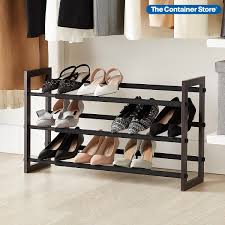 Walnut 3 Tier Grippy Shoe Rack In 2020 Shoe Rack Shoe Storage Purse Rack