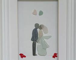 Pebble Art Wedding Gift Pebble Art Sea Glass Crafts Sea Glass Art