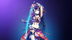 10,016 anime images in gallery. Wallpaper Anime Girls Blue Red Eyes Sword Swordswoman Screenshot 1920x1080 Kejsirajbek 8568 Hd Wallpapers Wallhere
