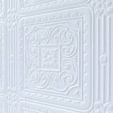 A textured wallcovering with a tough surface suitable for high traffic areas. Anaglypta Paintable Turner Tile Wallpaper White