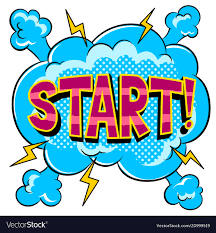 Start word comic book pop art Royalty Free Vector Image