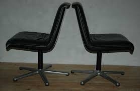 Dining chair by georg leowald for wilkhahn, 1960s. 1 Von 4 Vintage Wilkhahn Konferenz Stuhl Schwarzes Leder Catheuer Raritaeten De