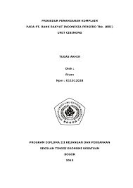 Ya, jais menerbitkan dua (2) siri bagi teks bahasa melayu dan 1 siri bagi. Pdf Prosedur Penanganan Komplain Pada Pt Bank Rakyat Indonesia Persero Tbk Bri Unit Cibinong