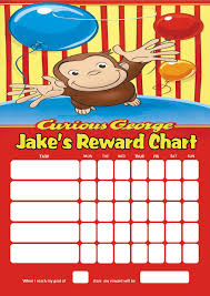 Personalised Curious George Reward Chart Adding Photo Option Available