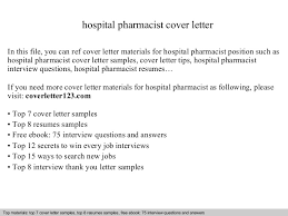 Hospital Pharmacist Cover Letter