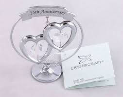 Best 25th marriage anniversary gift collection for couples, parents, husband, and wife. Crystocraft Gifts 25th Silver Anniversary Ornament With Swarvoski Crystal Elements