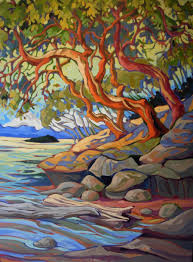 Greta Guzek Laughing Shore Ii Art Art Painting Tree Art
