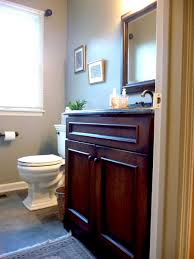 Studio d rustic powder room. Cherry Wood Cabinets On A Vanity In A Traditional Powder Room Giorgi Kitchens Designs