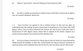 Polygamy is only practised by a minority of the population. Solved A Define A Partnership Under The Malaysia S Pa Chegg Com