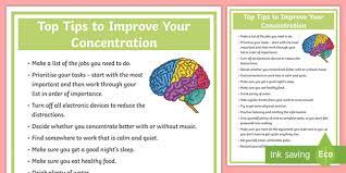 Top Tips To Improve Your Concentration (Teacher Made)