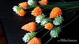 Cara Mudah Membuat Garnish Dari Wortel Cocok Untuk Hiasan Tumpeng Youtube Ukiran Sayur Wortel Sayuran