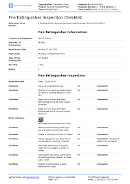 Form was cancelled on 10/27/2006. Fire Extinguisher Inspection Checklist Template Better Than Excel Pdf