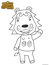 Coloriage Animal Crossing Lion Dessin Animal Crossing à imprimer