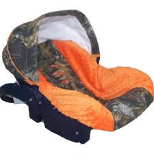 Amazon Com Infant Car Seat Cover Baby Car Seat Cover Slip Cover Camo With Orange Minky Baby Camo Baby Stuff Baby Car Seats Infant Car Seat Cover