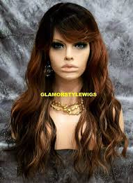 Make your way over to dans le lakehouse to find out her naturally auburn shade fades into a bright red sort of hue at the bottom. Keewig Synthetic Long Brown Wig Wavy Mix 3 Tone Auburn Brown Blonde Kate For Sale Online Ebay