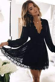 Honey and rosie square neck ruched bodycon dress $64. A Line Deep V Neck Long Sleeves Short Black Lace Homecoming Dress Lace Homecoming Dresses Short Black Homecoming Dress Lace Homecoming Dresses