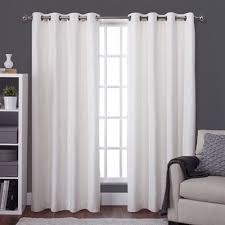 Pottery barn essential raw silk drape curtain panel brown 40 x 84. Design Decor Raw Silk Look Thermal 84 In Off White Polyester Grommet Blackout Thermal Lined Single Curtai Curtains Living Room Home Curtains Insulated Curtains