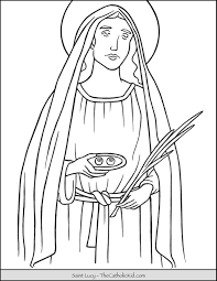 Lucy coloring page my oldest daughter, rachel, created for her younger sisters. Saint Lucy Coloring Page Thecatholickid Com