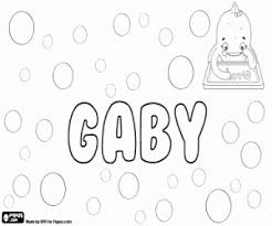 Gaby Unisex Abbreviated Name Coloring Page Printable Game