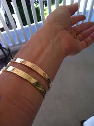 Cartier Love Pink Gold Yellow Gold Stacked Thoughts Love Bracelets Pink And Gold Cartier Love Bracelet