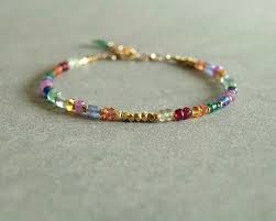 Small Gemstone Bracelet Gift Real Sapphires Emeralds Rubies Rare Beads Gold Sapphire Bracelet Exqu Rare Beads Gemstone Bracelet Multi Gemstone Bracelet