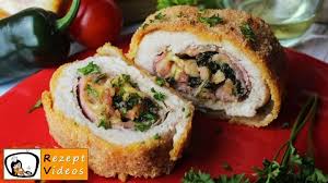 mit feta und rukola gefullte hahnchenbrust roulade im schinkenmantel rezept mit video rezept rezepte lebensmittel essen gefullte hahnchenbrust