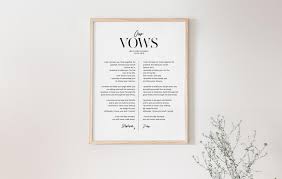 Printable Wedding Anniversary Our Vows Gift For Husband Etsy Wedding Printables Simple Wedding Vows Modern Wedding Vows