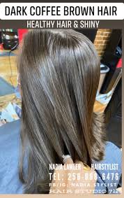 Black coffee color with ombre highlights: Hair Studio 722 Dark Coffee Brown Hair Color Cut Style Facebook