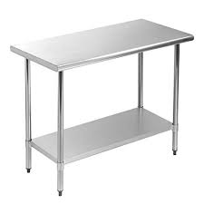 You can find variations of these shapes such as oval or square tables as well, but these shapes are the most common that you can find. Commercial Metal Kitchen Work Table With Adjustable Table Foot Antirust Scratch Resistent Stainless Steel Work Table 24 X 36inchs Buy Online In Bahamas At Bahamas Desertcart Com Productid 123970479