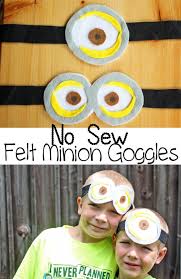 How to make a despicable me minion costume. No Sew Felt Minion Goggles Life Sew Savory