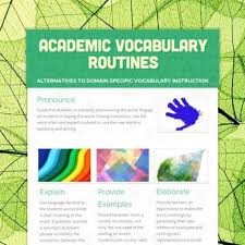 Academic Vocabulary Routines Academic Vocabulary Vocabulary Instruction Vocabulary