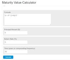Maturity Value Calculator Calculator Academy