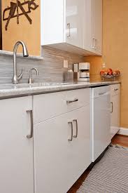 Striking Slab Doors Of High Gloss Laminate Set This Kitchen Apart From The Crowd Existing Cabinet Used Kitchen Cabinets Kitchen Cabinets Kitchen Cabinet Doors